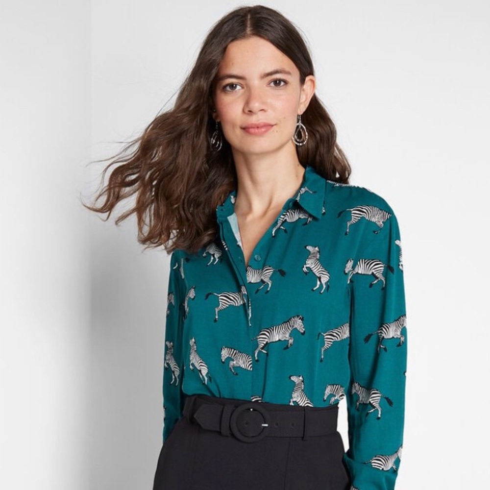 Zebra Print Blouse - Mod Cloth